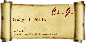 Cságoli Júlia névjegykártya